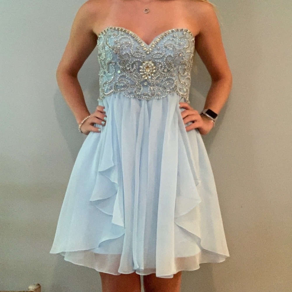 Dave and Johnny Baby Blue Prom Formal Dress